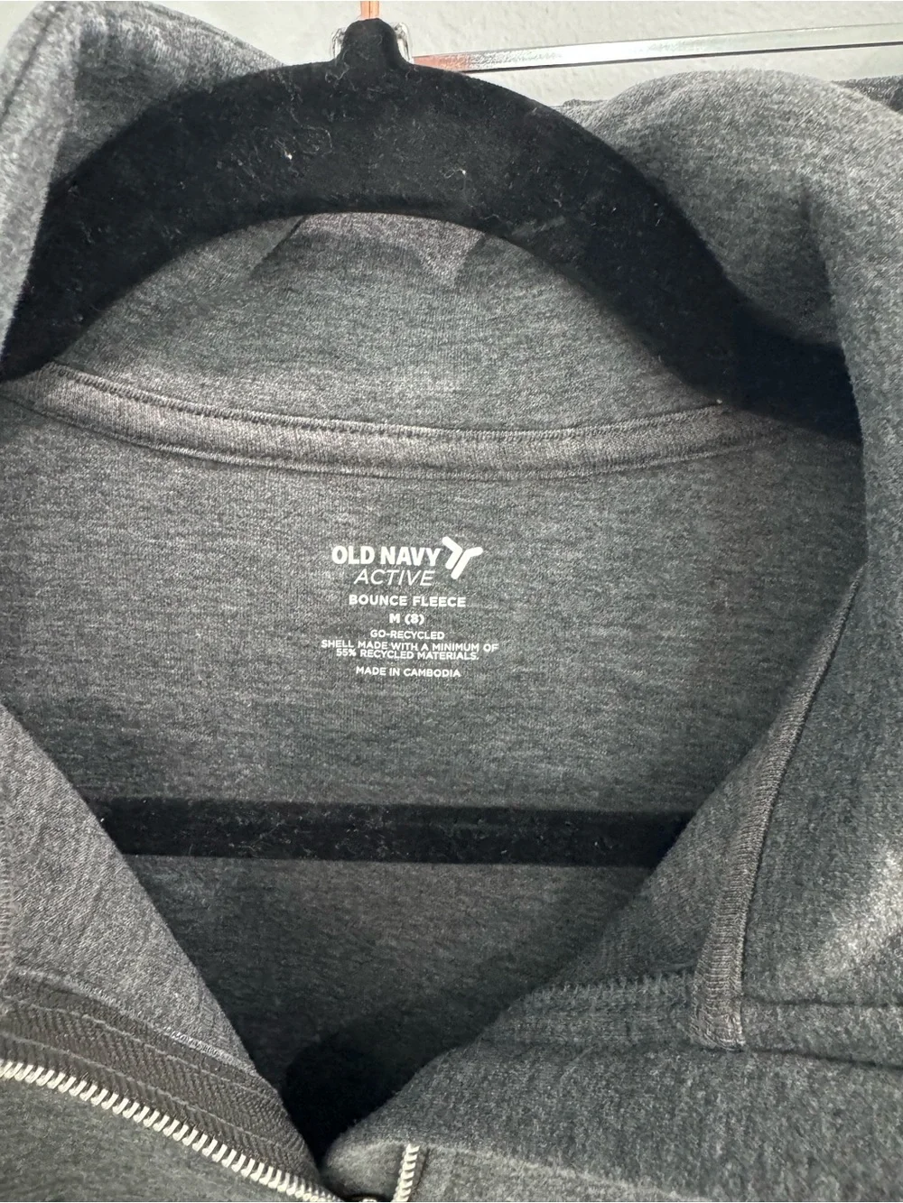 OLD NAVY Bounce fleece Girls' Dark Gray Half-Zip Sweatshirt Top size 8 kids